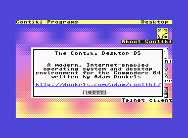 Commodore 64 verze operačního systému Contiki (obrázek vytvořil Michal Petrenka)